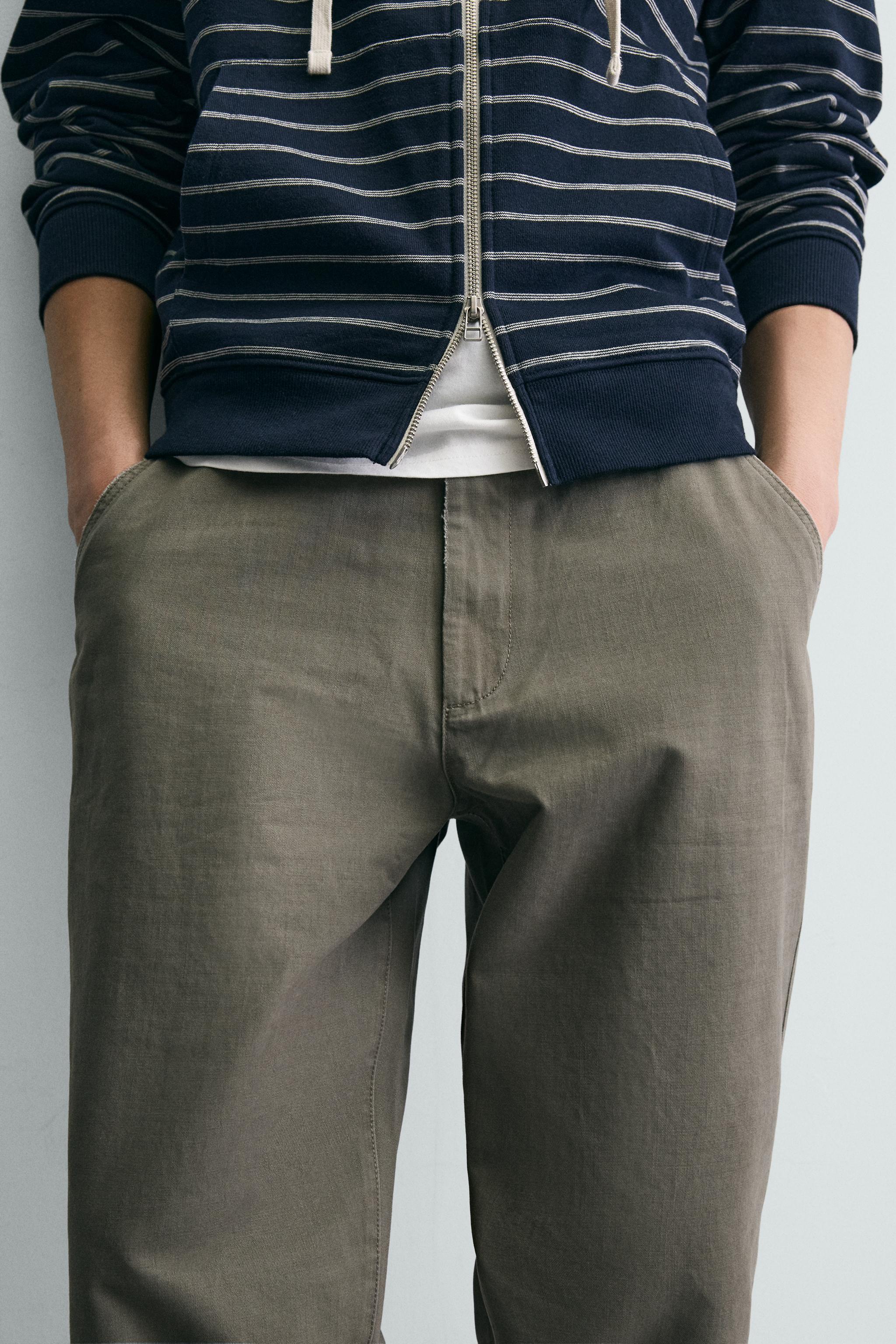 WASHED TAPERED FIT PANTS
